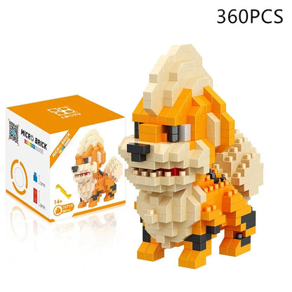 24pcs Pokemon Blocks Small Cartoon Building Block Pikachu Charizard Eevee Mewtwo Anime Assemble Action Pokemon  Model Dolls Toys