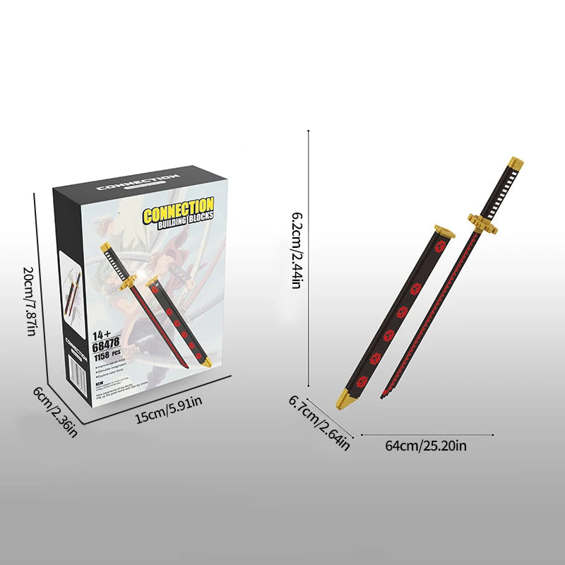 Samurai Sword Building Block Set with Scabbard – DIY Katana Model