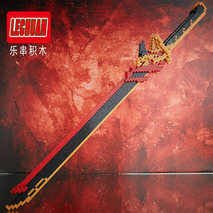 Lechuan Connections Building Blocks Samurai Simulation Sword Micro brick Ninja Knife Weapon Assembly Model Toy Gift for Children