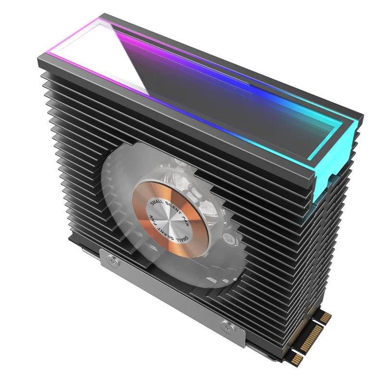 ICE Whale S50 M.2 SSD Heat Sink Dual Fan Thousand Layer Mirror ARGB Aura Sync M.2 2280 NVME Solid State Cooler All Aluminum