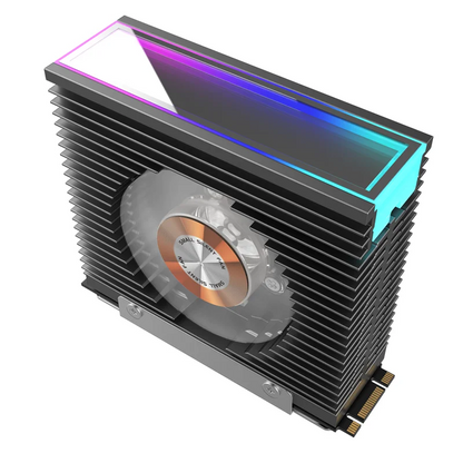 ICE Whale S50 M.2 SSD Heat Sink Dual Fan Thousand Layer Mirror ARGB Aura Sync M.2 2280 NVME Solid State Cooler All Aluminum