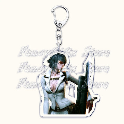 Calssic Demon Video Game Chibi Keychains for Accessories Bag Dante Vergil Nero Sparda Lady Trish V Keyrings Jewelry Gaming Gifts