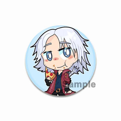 Dante Cartoon Cosplay Badge Game Anime Devil May Cry Brooch HD Print Handmade Pins for Backpack Accessories Clothes Decoration