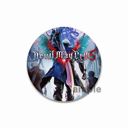 Dante Cartoon Cosplay Badge Game Anime Devil May Cry Brooch HD Print Handmade Pins for Backpack Accessories Clothes Decoration
