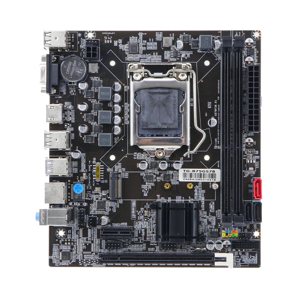 SOYO B75M Motherboard M.2 NVME PCIEx16 DVI Supports Dual-channel DDR3 RAM Intel Core 2/3 Gen CPU LGA1155 for Gaming Computer