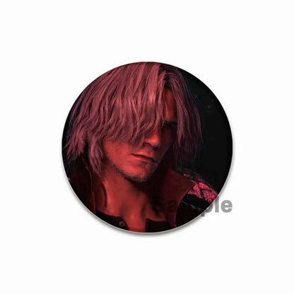 Dante Cartoon Cosplay Badge Game Anime Devil May Cry Brooch HD Print Handmade Pins for Backpack Accessories Clothes Decoration