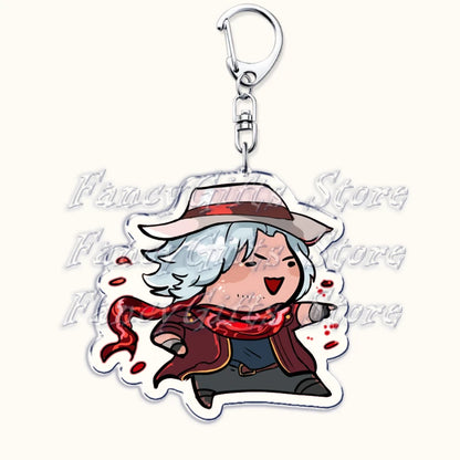Calssic Demon Video Game Chibi Keychains for Accessories Bag Dante Vergil Nero Sparda Lady Trish V Keyrings Jewelry Gaming Gifts