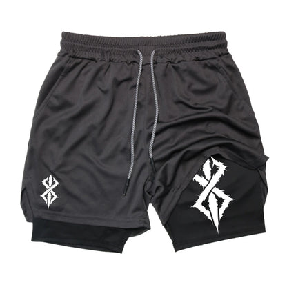 Men’s 2-in-1 Workout Shorts – Quick Dry Running Gym Shorts with Phone Pocket