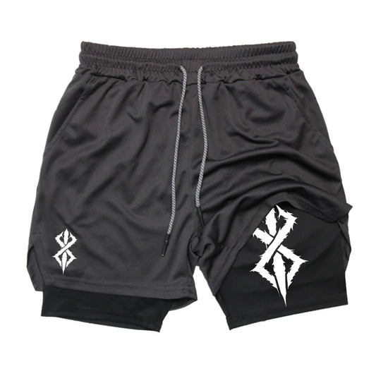 Men’s 2-in-1 Workout Shorts – Quick Dry Running Gym Shorts with Phone Pocket