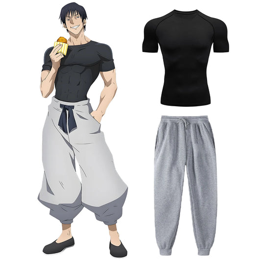 Toji Workout Compression Set | Jujutsu Kaisen Tee & Pants Anime Activewear