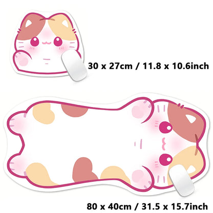 Pink Black Tortoiseshell Kawaii Cat Cartoon Cute Animal Kitty XXL Large Mouse Pad Computer Non-slip Keyboard Desk Mat Mousepad