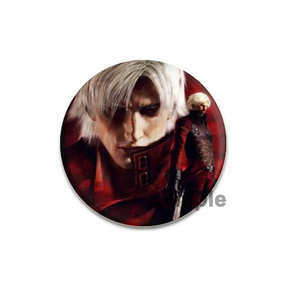 58mm Game Anime Devil May Cry Brooches Dante Cartoon Badge HD Print Handmade Pins for Backpack Accessories Clothes Decoration