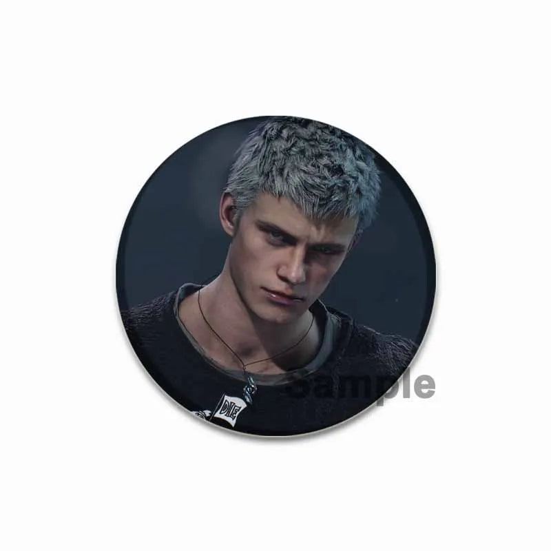 Dante Cartoon Cosplay Badge Game Anime Devil May Cry Brooch HD Print Handmade Pins for Backpack Accessories Clothes Decoration