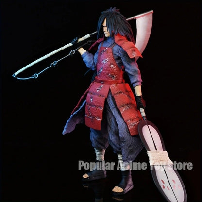 Experience the power of the Uchiha Clan with this stunning 10.62in/27cm PVC action figure of Uchiha Madara from the Naruto anime series.