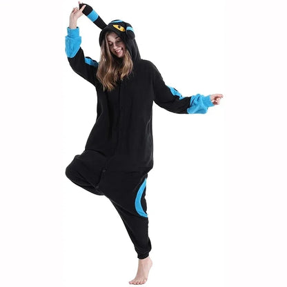 Umbreon Pokémon Full-Body Pajamas - Cozy Kigurumi Onesie for Adults