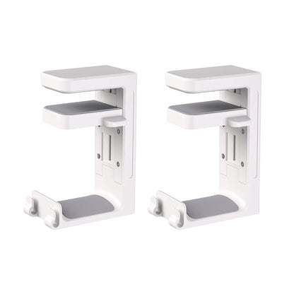 2 In 1 PC Gaming Headphone Stand Adjustable Save Space Rotation Desk-Sided Clamp Headset Support Earphone Holder