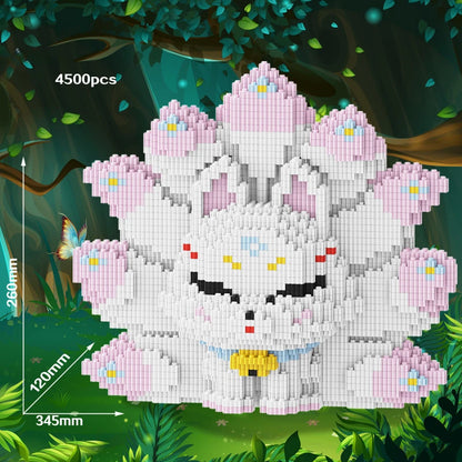 2024 New Puzzle Block Oversized Nine Tailed Fox Cute Toy for Boys and Girls Birthday Gift Collection Ornaments