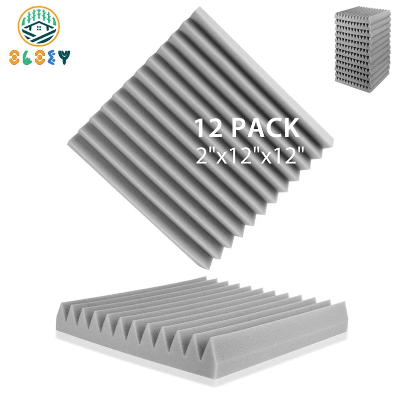 Soundproofing Studio 12 Pack, KTV Sound Absorbing Foam Panels Sponge Pad, House Isolation Wall Soundproof Foam Home Decoration