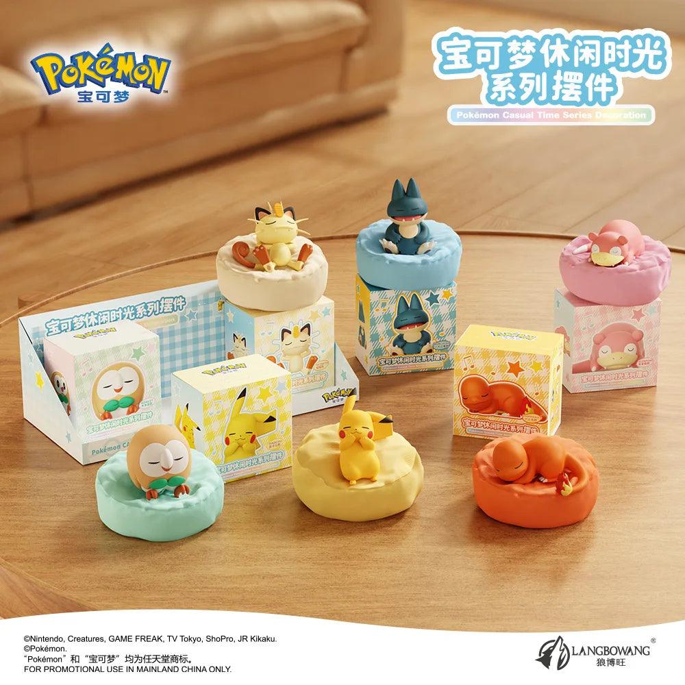 6 Styles Pokemon Pikachu Meowth Slowpoke Rowlet Charmander Gonbe Figures Sleep Starry Dream Series Action Figure Cartoon gift