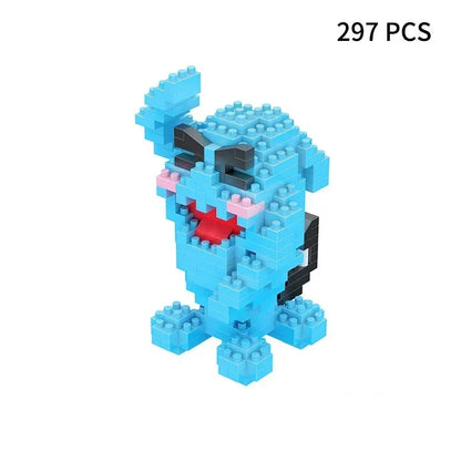 Blocks Small Cartoon Mini Building Block Pikachu Charizard Eevee Mewtwo Anime Assemble Action Pokemon  Model Dolls Toys