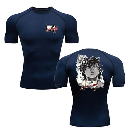 Baki Hanma MMA Compression T-Shirt – Anime Gym Fitness Rash Guard