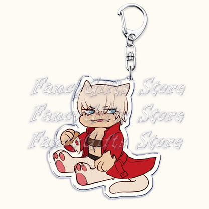 Calssic Demon Video Game Chibi Keychains for Accessories Bag Dante Vergil Nero Sparda Lady Trish V Keyrings Jewelry Gaming Gifts
