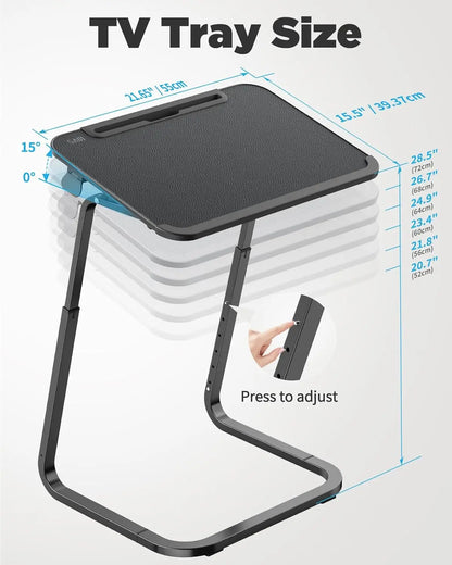 Heavy Duty Extra Large TV Tray Table Adjustable Height Tilt Snack Desk for Sofa Bedside Recliner
