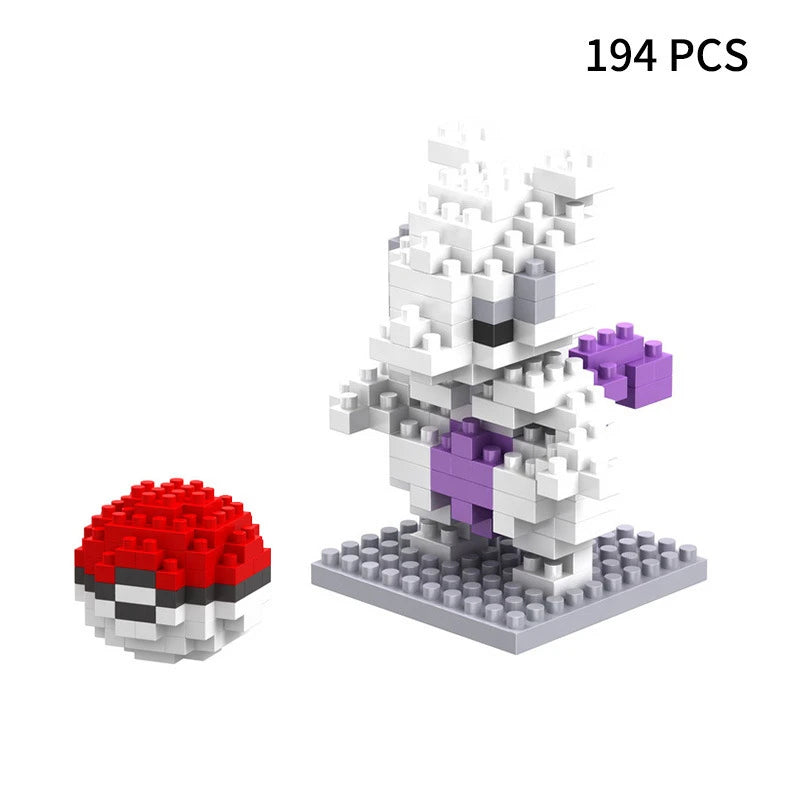 Blocks Small Cartoon Mini Building Block Pikachu Charizard Eevee Mewtwo Anime Assemble Action Pokemon  Model Dolls Toys