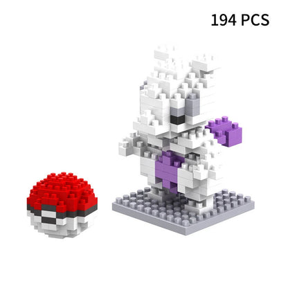 Blocks Small Cartoon Mini Building Block Pikachu Charizard Eevee Mewtwo Anime Assemble Action Pokemon  Model Dolls Toys