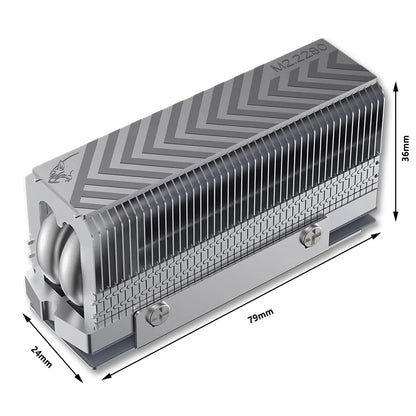 COOLLEO M.2 2280 NVMe SSD Heat Sink 2 heat pipes SSD Cooler With 14.8W/mk Thermal Pad