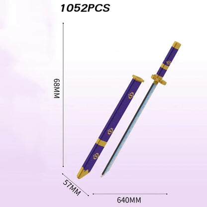 Samurai Sword cover Sword Building Blocks Ninja Blade Katana Japanese Anime Butterfly Knife Bricks Children Toys for Adult
