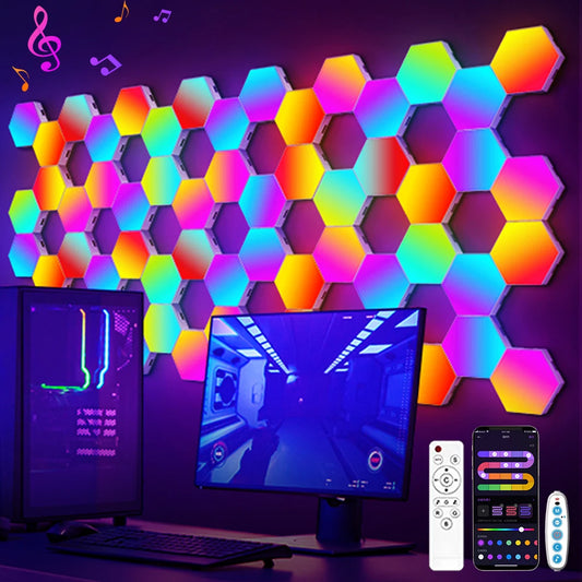 Light Up Your Life with Fivemi Hexagon Lights: The Smart and Customizable Wall Art! - Rexpect Nerd