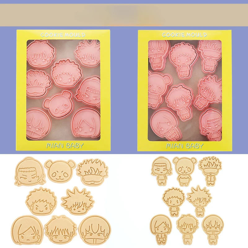 Jujutsu Kaisen Cookie Cutter Set | 8pcs Gojo & Yuji Anime Baking Moulds