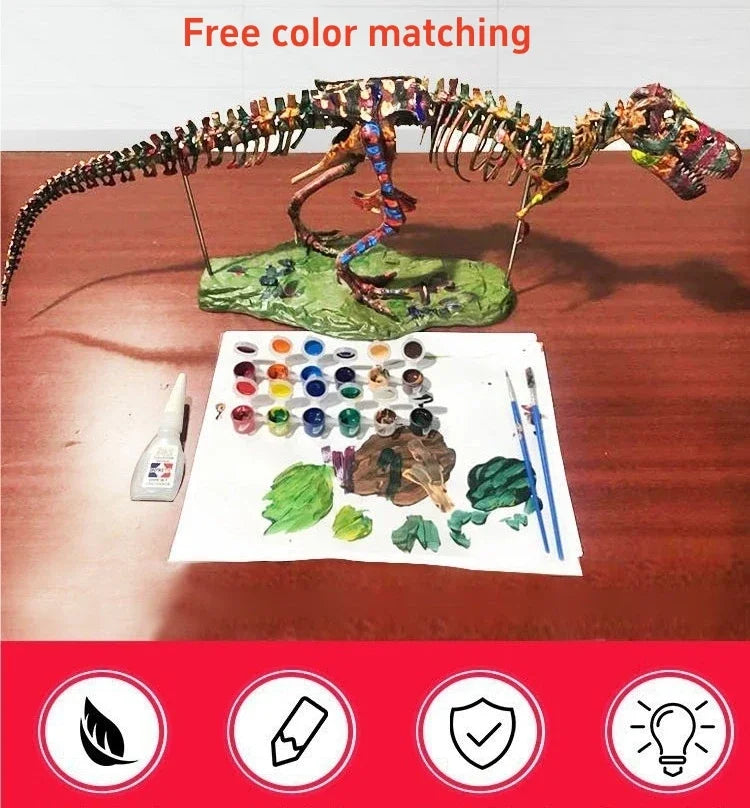 Large DIY Dinosaur Skeleton Toys Ornament Simulation T-Rex Model Jurassi Assembled Skeleton Park Fossilized Dragon for Kids Boys