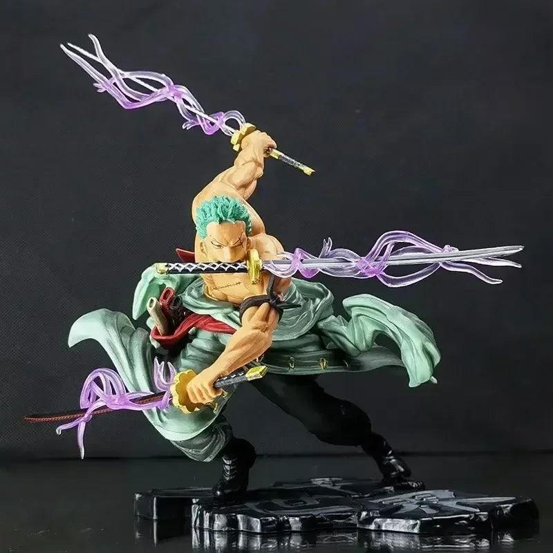 Unleash the Three Thousand Worlds! One Piece Zoro Figure - 21cm, Dynamic Pose, High-Quality PVC, Perfect for Collectors