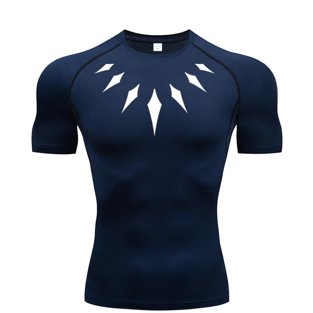 Black Panther Compression Gym Shirt for Men – Quick Dry Sports Tee