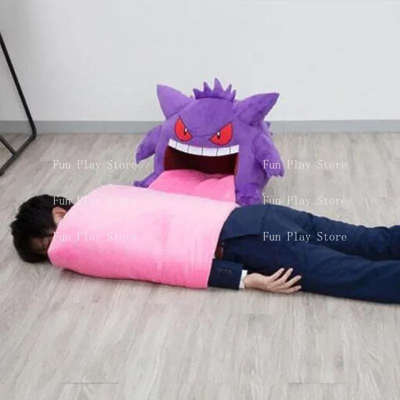 Pokémon Gengar Big Tongue Plush Nap Blanket & Pillow – Dual-Purpose Stuffed Toy