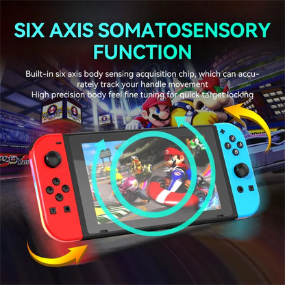 BT 5.2 Joy Controller RGB LED Switch L/R Joypad for Nintendo Switch/Lite/Oled JoyCon Gamepads Joystick with Dual Vibration