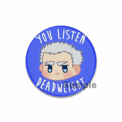 58mm Game Anime Devil May Cry Brooches Dante Cartoon Badge HD Print Handmade Pins for Backpack Accessories Clothes Decoration