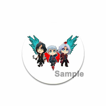 58mm Game Anime Devil May Cry Brooches Dante Cartoon Badge HD Print Handmade Pins for Backpack Accessories Clothes Decoration