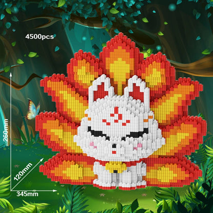 2024 New Puzzle Block Oversized Nine Tailed Fox Cute Toy for Boys and Girls Birthday Gift Collection Ornaments