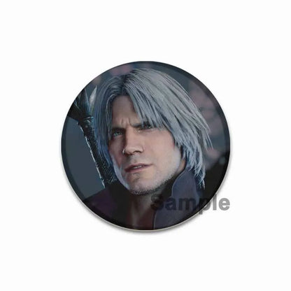 Dante Cartoon Cosplay Badge Game Anime Devil May Cry Brooch HD Print Handmade Pins for Backpack Accessories Clothes Decoration