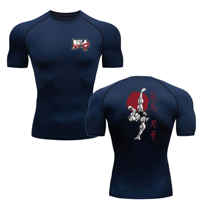 Baki Hanma MMA Compression T-Shirt – Anime Gym Fitness Rash Guard