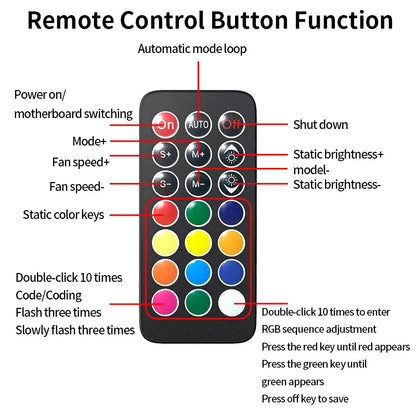 TEUCER Fan Intelligent Temperature Control 5v3 Pin Divine Light Synchronization ARGB Hub PWM HUB Wireless Remote Control