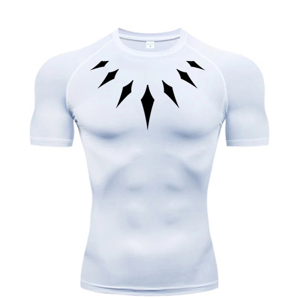 Black Panther Compression Gym Shirt for Men – Quick Dry Sports Tee