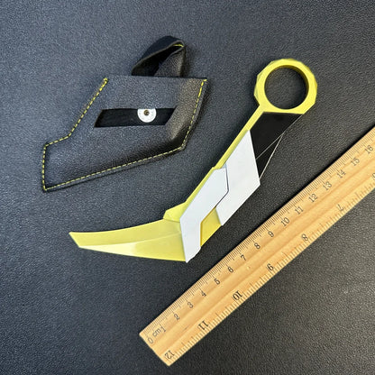 17cm Valorant Championships 2021 Karambit Rotatable All Metal Game Melee Weapon Traning Knife Claw Cosplay Prop Toys Home Decor