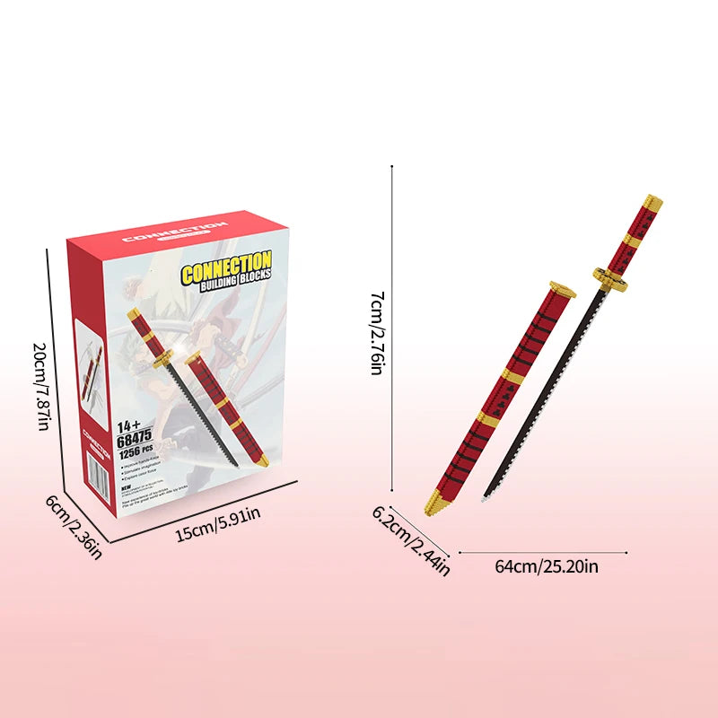 Samurai Sword Building Block Set with Scabbard – DIY Katana Model