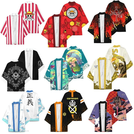 One Piece Cosplay Kimono - Luffy, Zoro, & Ace Cloak Cardigan Robe