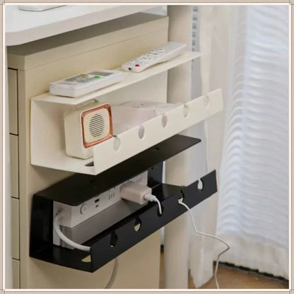 ISRTAO Under Desk Cable Management Cable Tray Under Desk With Clamp Power Strip Cord Holder No Drilling Sturdy Spacious Supplies