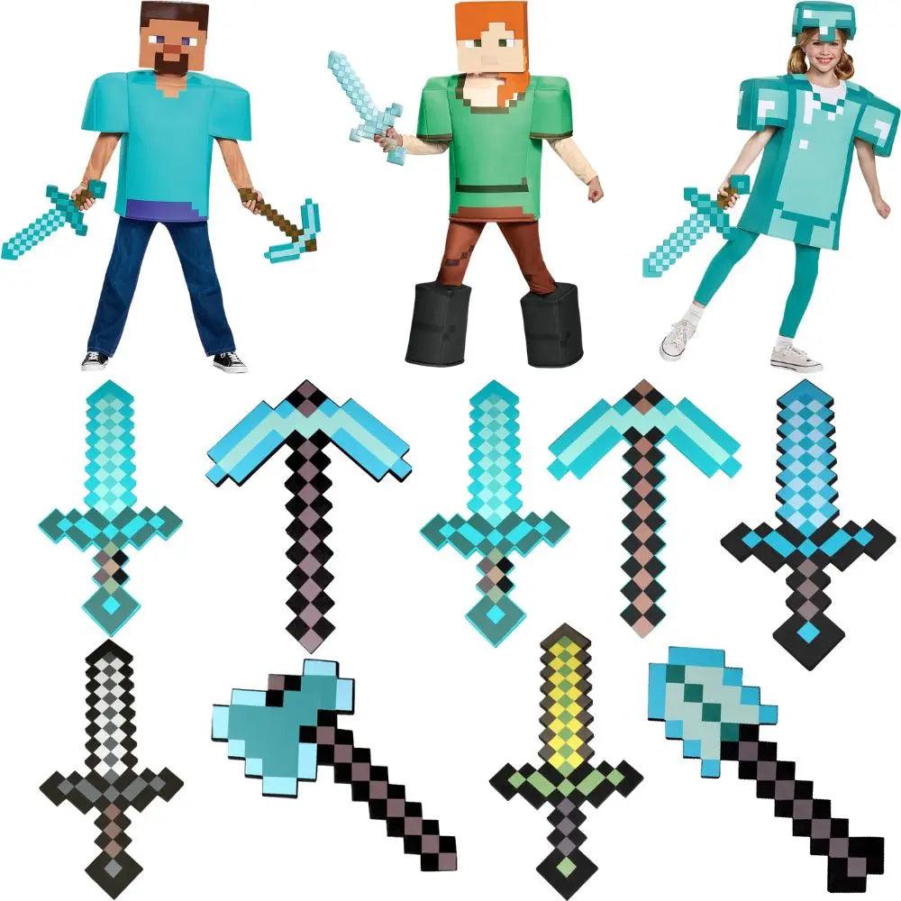 Unleash Your Inner Adventurer! Minecraft Diamond Sword & Tools - Soft EVA Foam, Safe for Kids, Perfect for Play & Cosplay